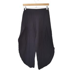 Peyton‎ Jensen Womens Whitney Pants Crinkle Texture Lagenlook Slit Side Black XS